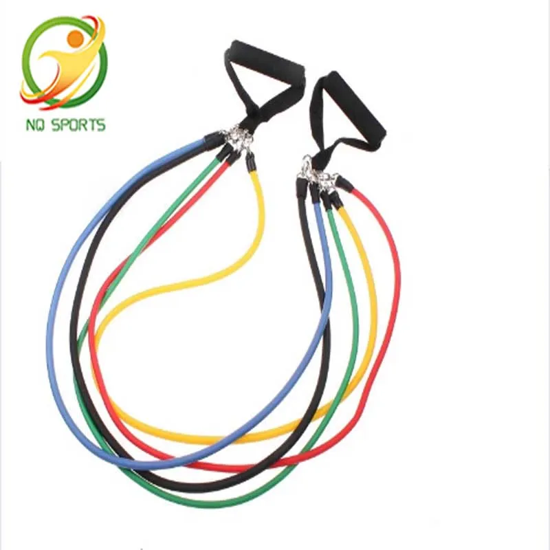 

2021 New Design Eco-Friendly Pull Up Tubing Band Exercise Resistance Latex Tube Bands With Handles, Can be customized