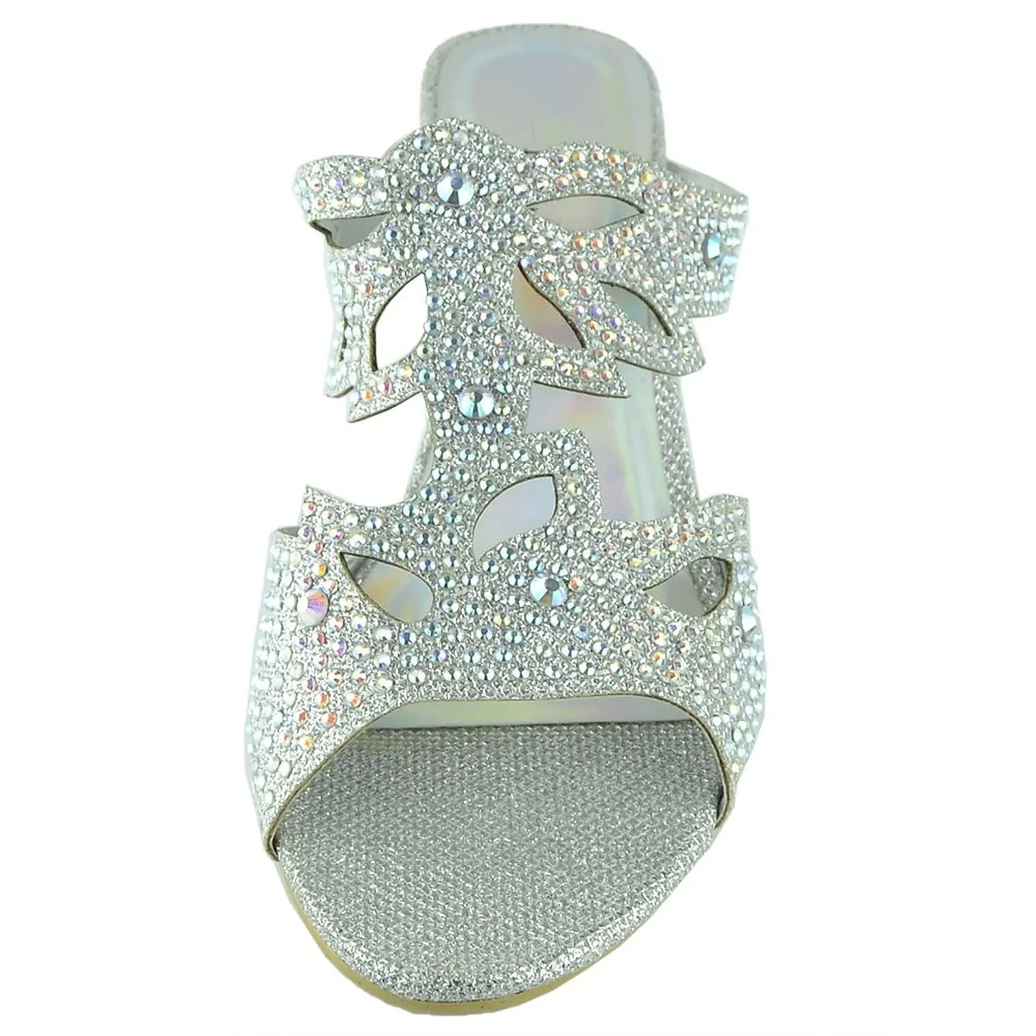 silver dressy wedges