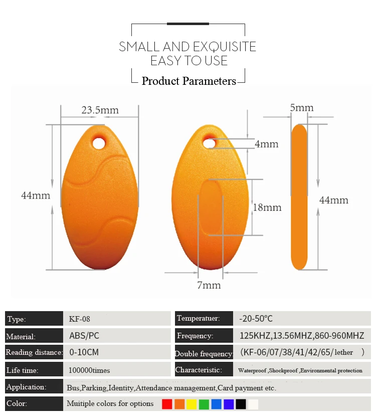 13.56Mhz 08 Customize Rfid Keyfob for Identification