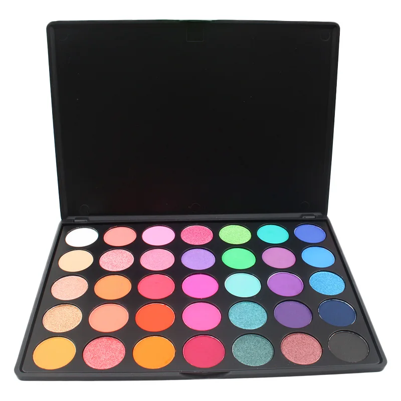 

Long lasting and High Pigment Silky Powder Eye Shadow Cosmetics Set 35 Bright Colors Matte Shimmer Eyeshadow