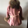 Raccoon Fur kid style cape gorgeous woolen cloak