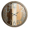 rustic wood galvanize metal numerals wooden wall clock home decorative