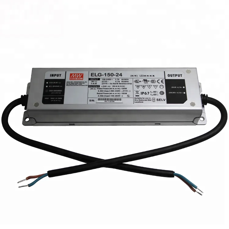 Meanwell ELG-150-24B IP67 Rated 0-10V Dimmable 150W 24V LED Driver For LED Strips