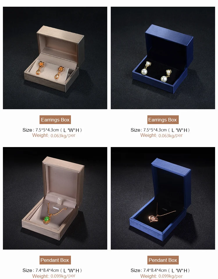 Custom Luxury PU Leather Jewelry Box Sets Jewelry Gift Ring Pendant Packaging