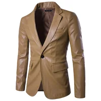 

Men's blazer PU suit for business office or wedding suit Jacket for men