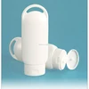 Try these white HDPE lotion ovals with matching white snap top caps.