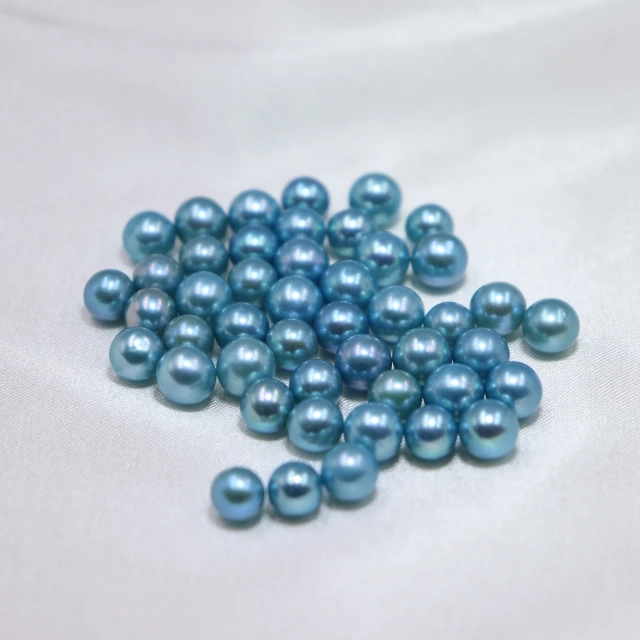 

Free Shipping AAAA grade wholesale 6-7 mm round Baby Blue loose freshwater pearls exclusive dyeing process