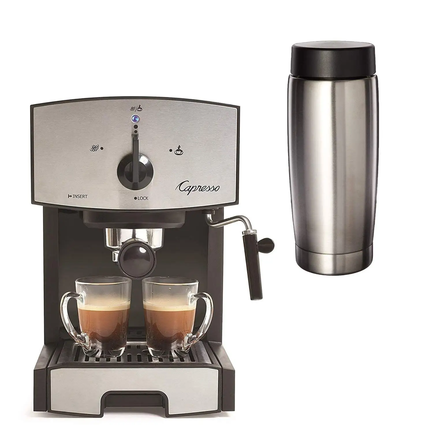 Get Quotations · Capresso 117.05 Stainless Steel Pump Espresso and  Cappuccino Machine EC50, Black/