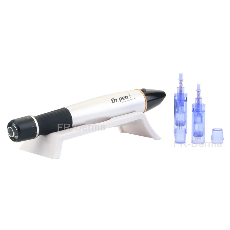 

Meso microneedling pen electric derma a1 derma pen, Black and silver