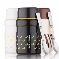 

High quality 800ml double wall 304 stainless steel food flask vacuum insulated thermos food jar with spoon