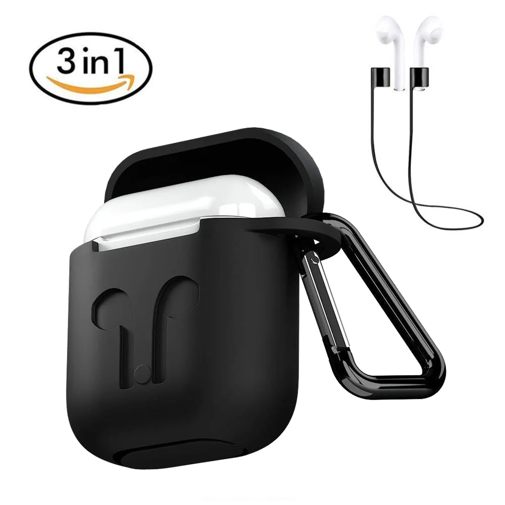 

3 in 1 Shockproof Silicone Case for Airpod with Carabiner