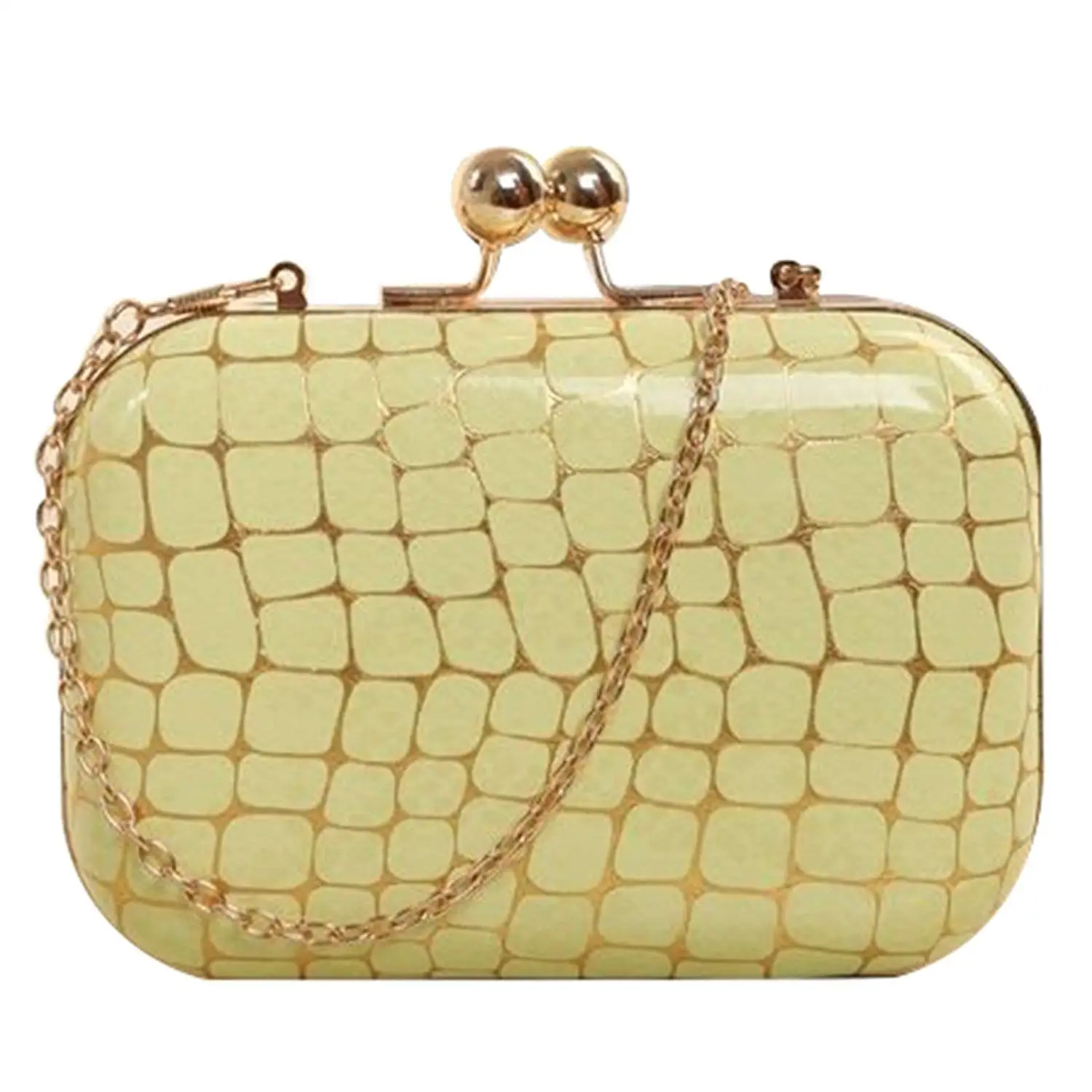 Retro Stone pattern Girls Shoulder Bag - SODIAL(R)Retro Stone pattern PU leather Women's mini evening bag fashion clutch banquet bag girls shoulder bag Messenger bag, Green