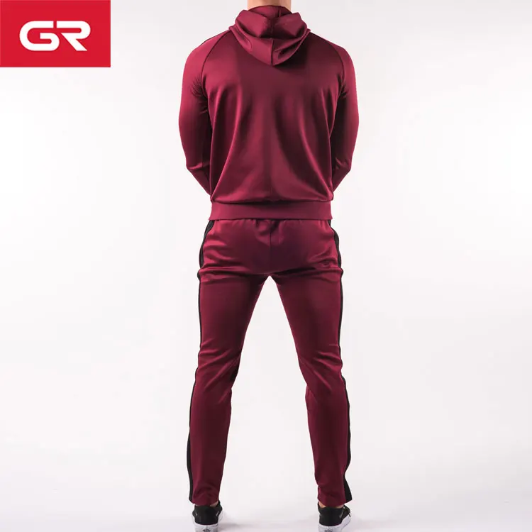 Best Selling Training Jogging Wear Black Stripe Slim Fit Custom Mens Tracksuit