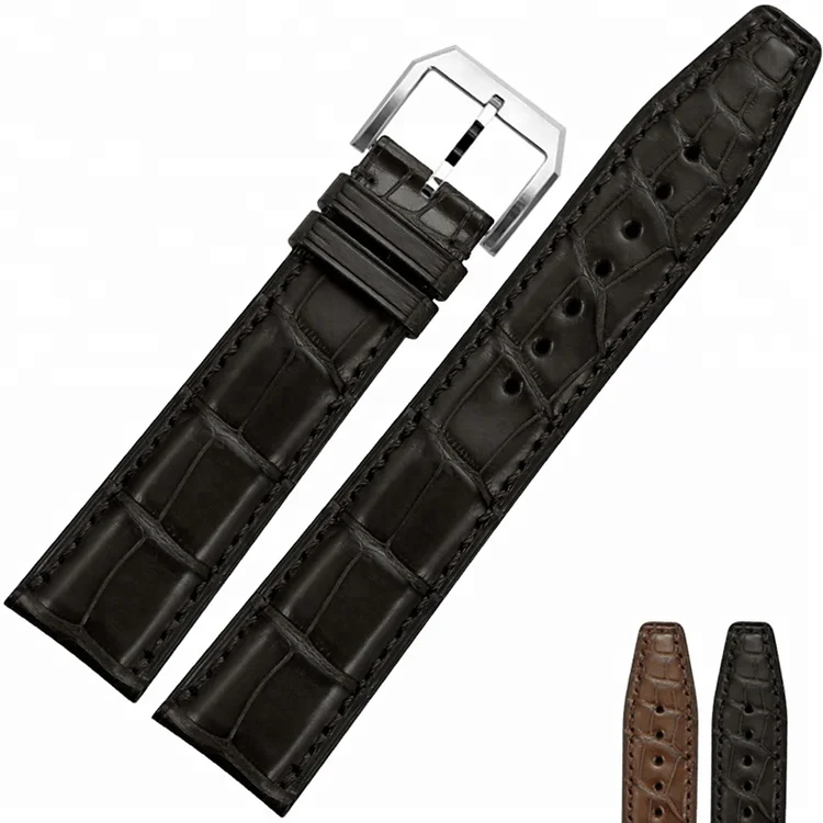 

S/S Pin Buckle Genuine Crocodile Alligator Watch Bracelet For IWC Watch Band