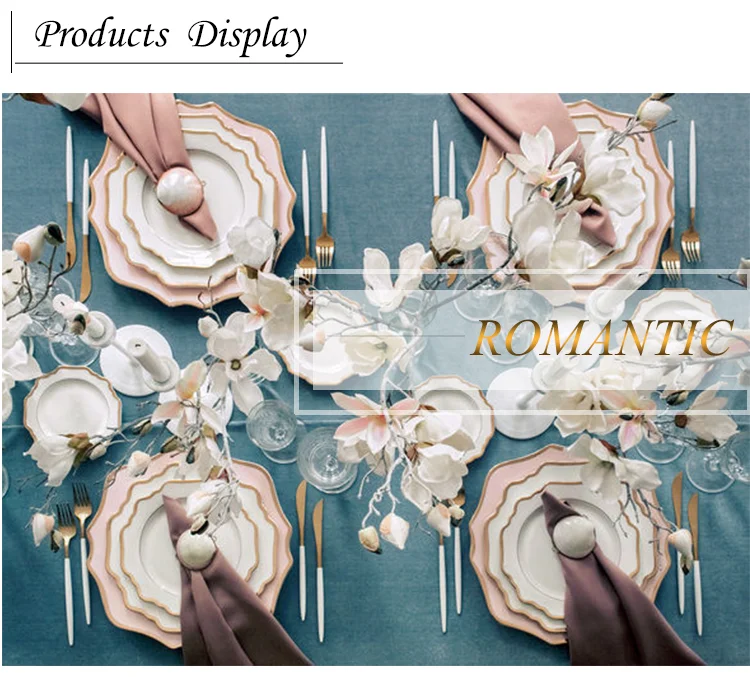 Wholesale Handmade Ceramic Plates Fine Porcelain Dinner Plate Wedding