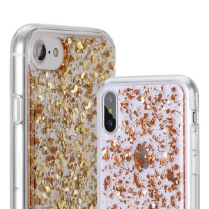Glitter Clear Silicone Gel Sparkle Bling Rose Gold Case for iPhone 7 8 Plus X XS Cover Glitter Phone Case and Accessories