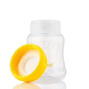 V-Coool BPA free 180ml reusable plastic breast milk storage bottle with silicone cap for breastfeeding