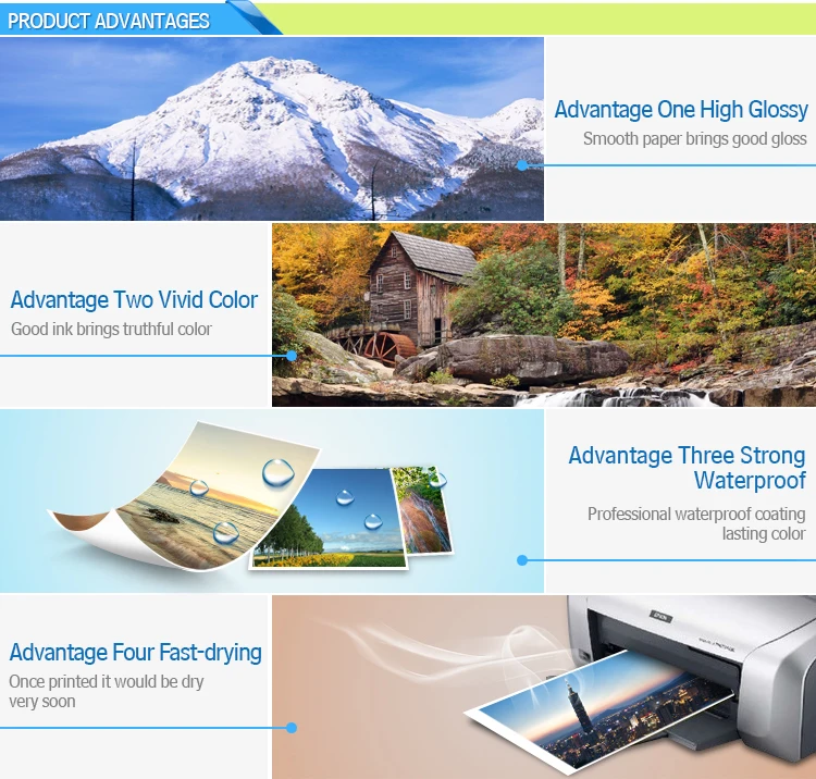 High Glossy Cast Coated Photo Paper Roll Size 24inch 36inch 42inch By