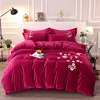 Home super king bedding comforter sets Linen Ecofriendly 4pcs zip up bedding Set