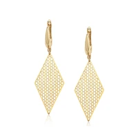 

97643 xuping fashion 14k gold color big top geometric oversized minimalist earrings