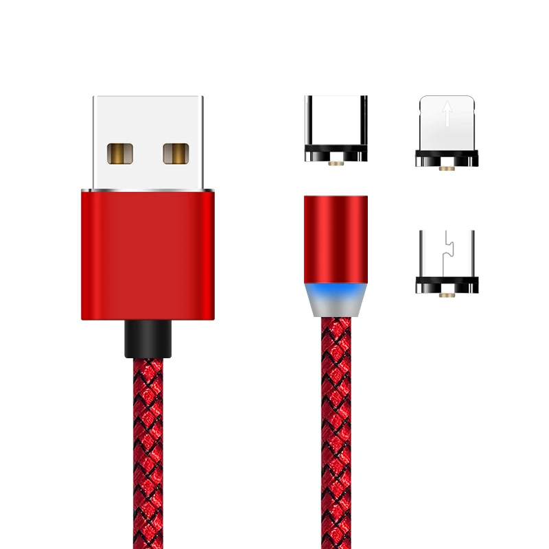 

3 In 1 magnetic charging cable data Charger usb c cable fast charging magnet usb cable, Black;grey;pink;silver;gold
