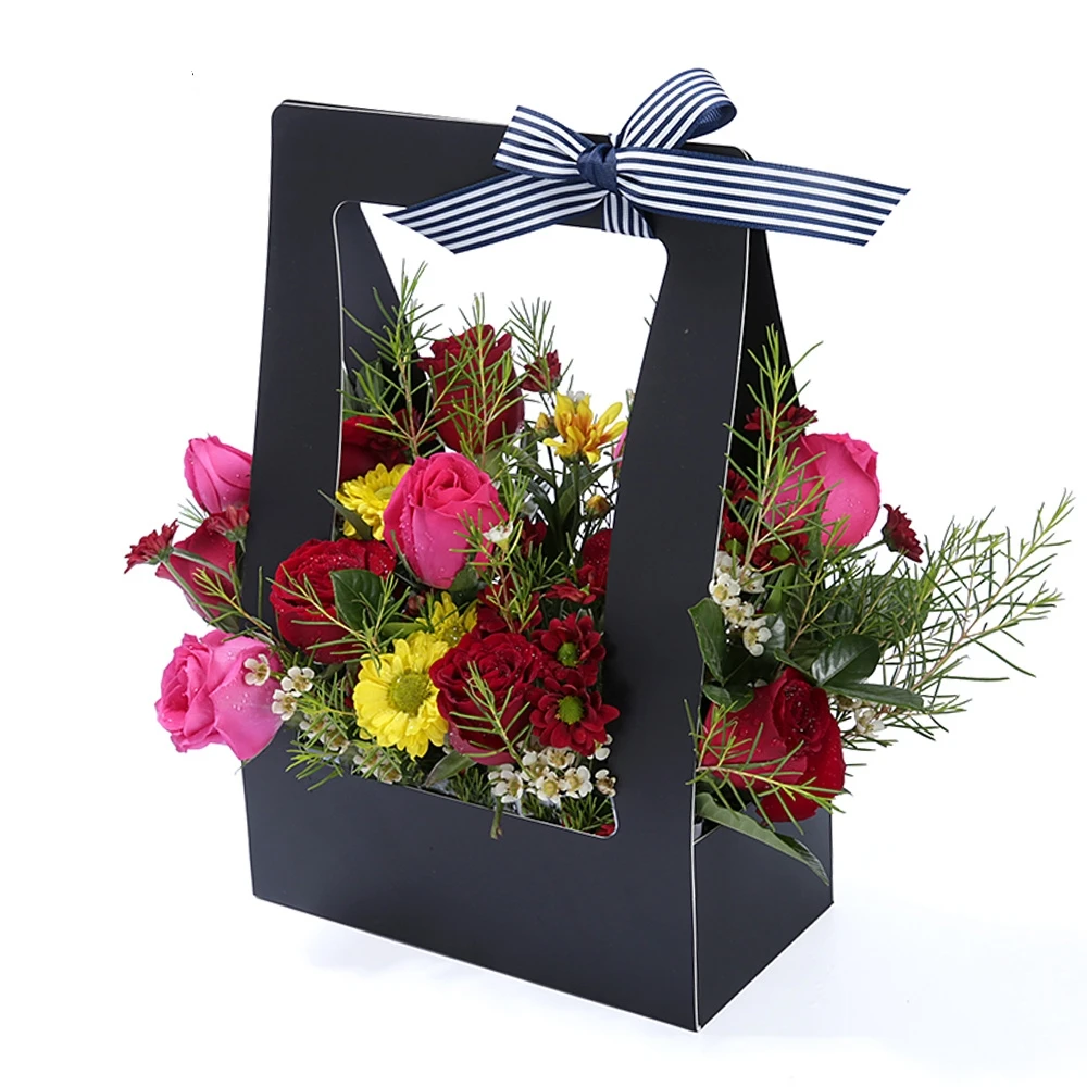 Wholesale Paper Flower Box Foldable Flower Gift Box Square Flower