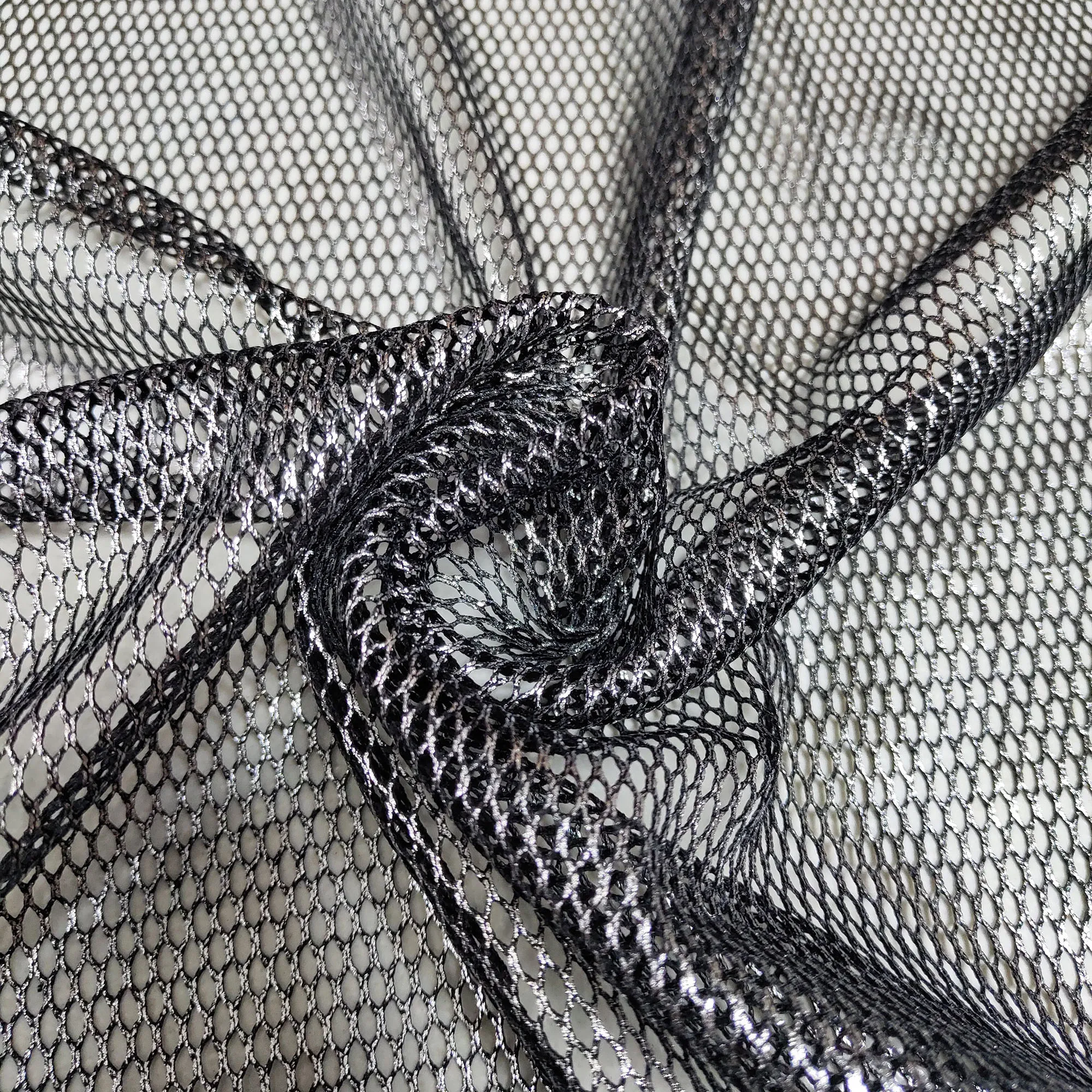 Tissues 3mm Clear Rhinestones on Black SeeThrough NonStretch
