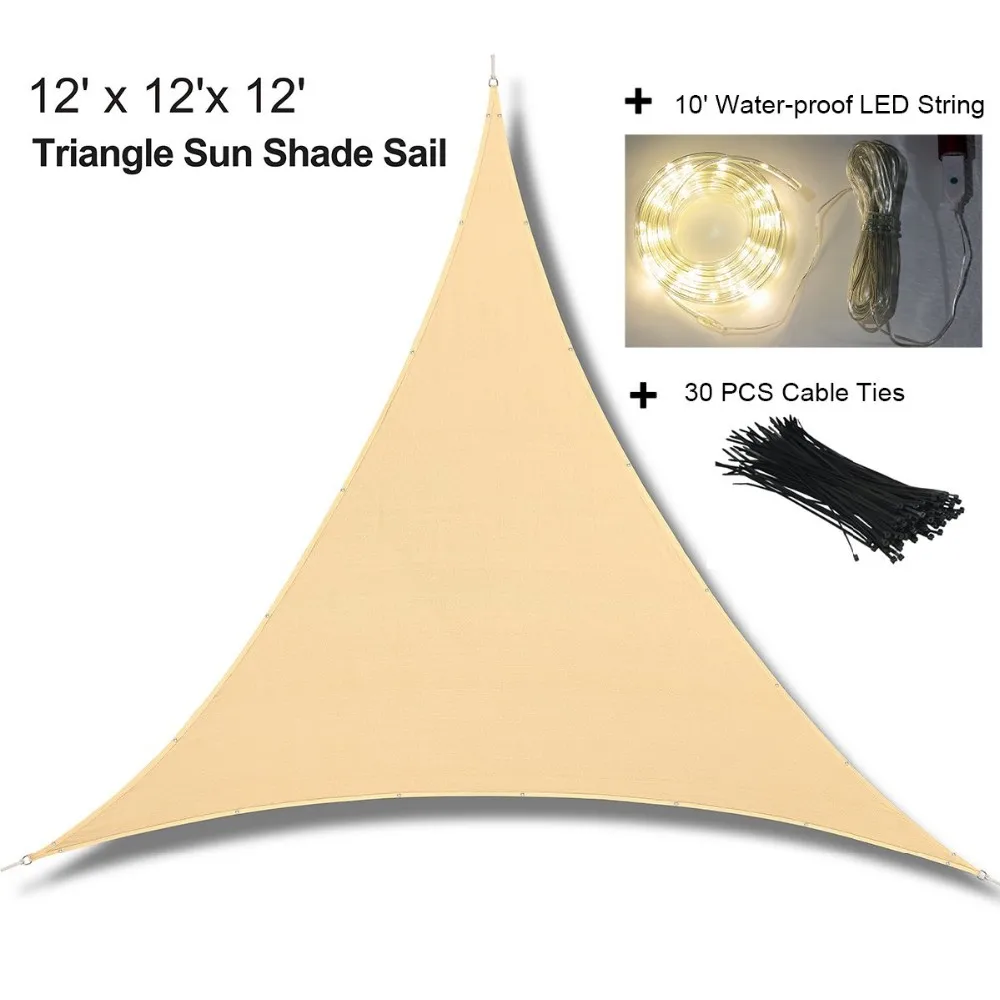 Patented Starry Sky Solar Light System Sail Shade 33 Ft Long 100 Pcs