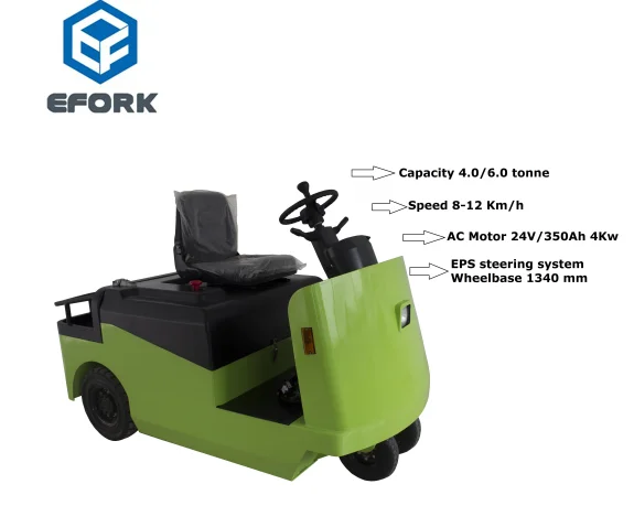 Warehouse Industrial Cargo Battery Powered Electric Towing Trailer Cars