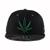 Fashion Design Mens Baseball Cap Black / Marihuana Leaf Snapback Weed Leaf Design Hip Hop Custom Snapback Cap Hat Custom Curved
