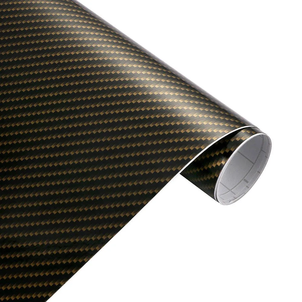 2d White Glossy Carbon Fiber Film Roll Self Adhesive Vinyl Sticker Wrap For Car Hood Roof Trunk