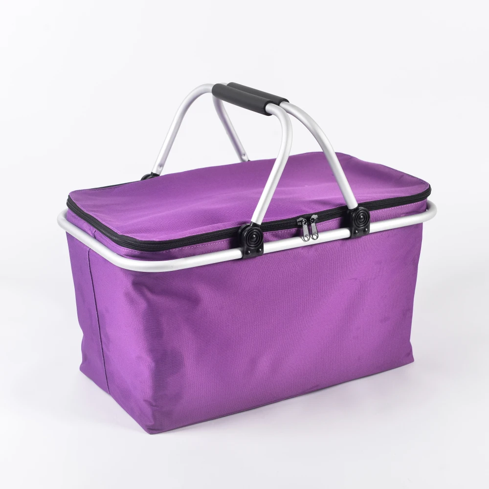
Insulated food storage welcomed foldable picnic basket 