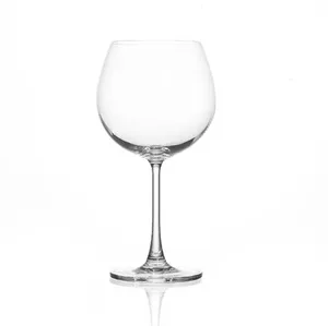 Lead free crystal super stem red lined wine glass