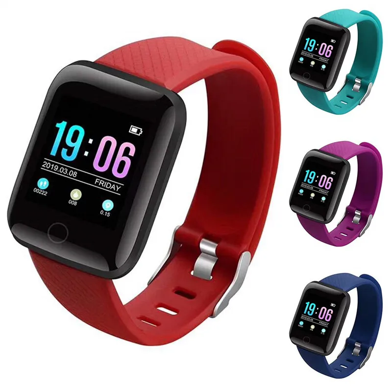 

2019 new 1.3 inch screen 116HR plus pulsera inteligente with Heart Rate Monitor sleep monitor Calorie rastreador de actividad, Black;red;green;purple;dark blue