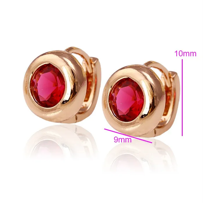 C207235--24482 Xuping Fashion Rose gold Plated Jewelry Earrings Elegant Popular Huggies earrings with Glass