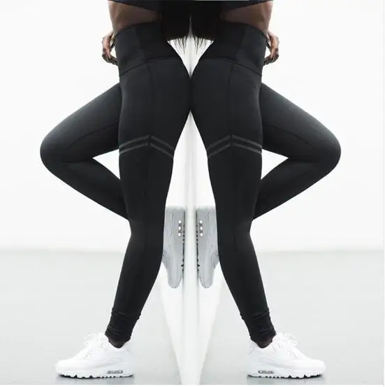 

High Elastic Fitness Sport Leggings Tights Slim Running Sportswear Sports Pants Women Yoga Pants Quick Drying Training Trousers, As picture