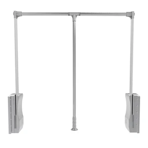 Image of Wardrobe Closet Pull-Down Wardrobe Lift Clothes Rack Cabinet Hanger 600-830mm