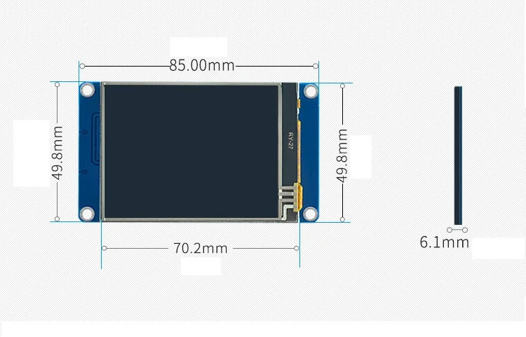 2.8'' USART HMI smart serial LCD display module, TFT type