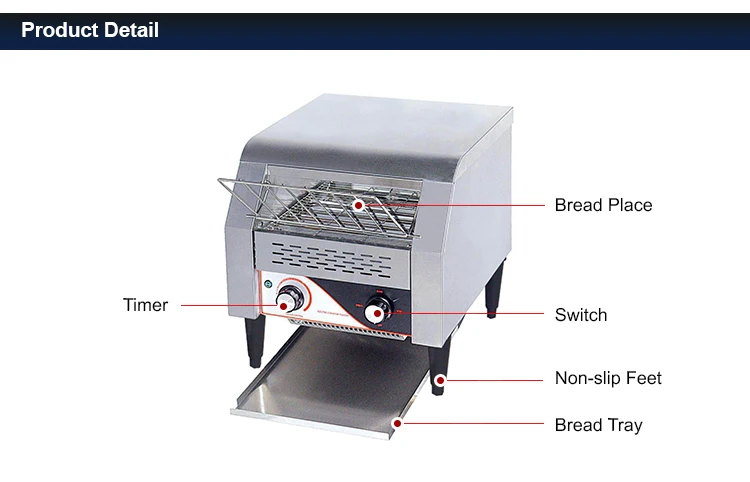 Easy Operation Conveyor Bread Toaster CE for Commercial Usage Electric Conveyor Bread Toaster TT-150