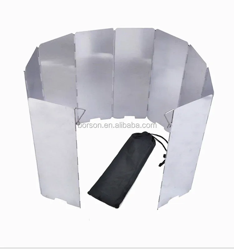 10 Plates Aluminum Folding Camp Stove Windshield Wind Screen Camping