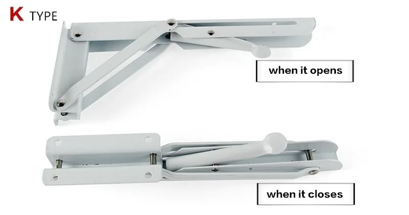 Furniture Hardware K Type Steady Folding Shelf Support Heavy Duty Shelf Bracket