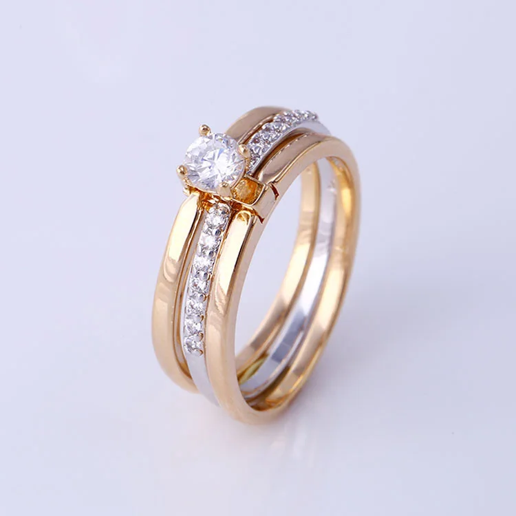 C210042-11901 Xuping fashion jewelry China wholesale multicolor gold ring designs luxury glass rings charm jewellery for women
