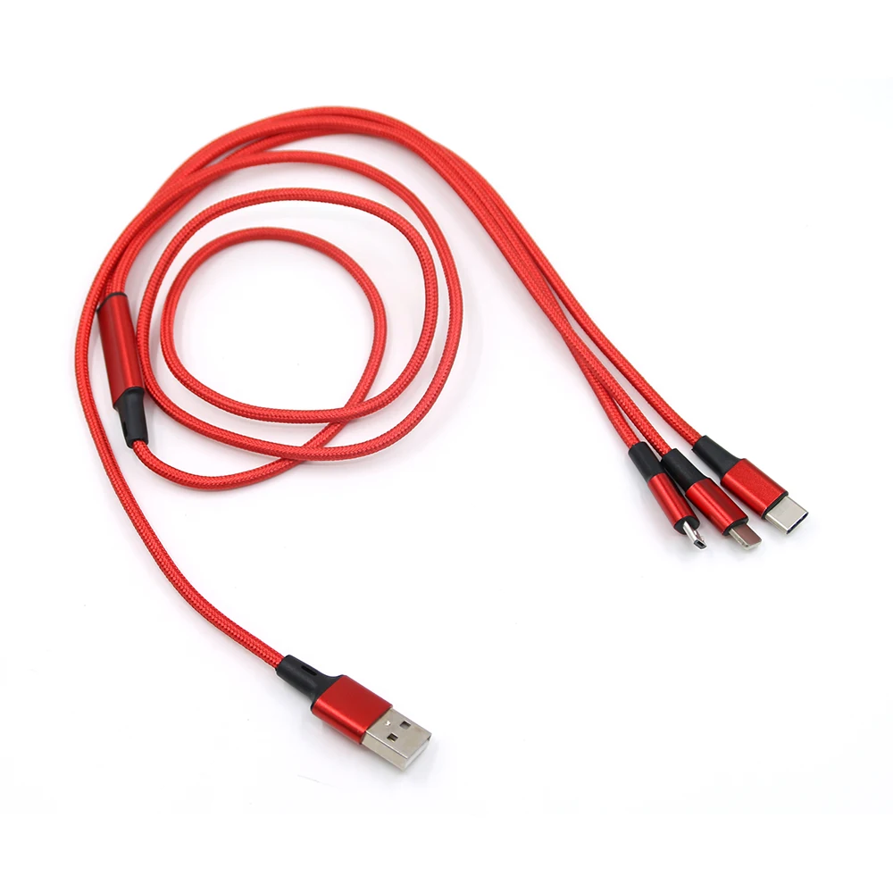All in one usb cable Fast charging 2.4A usb charging cable for Type C, Micro IOS phone - ANKUX.COM
