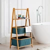 Bamboo 3 Shelf Multifunctional China supplier Ladder-Shaped Rack Storage Shelves
