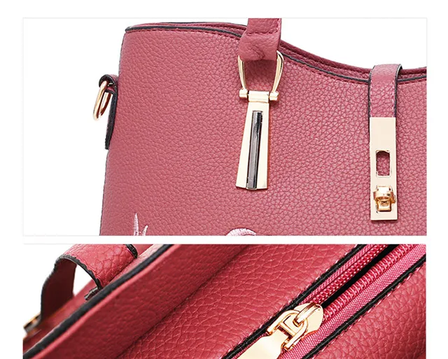 
3Pcs Leather Bags Handbags Women Famous Brand Shoulder Bag Female Casual Tote Women Messenger Bag Set Bolsas Feminina 