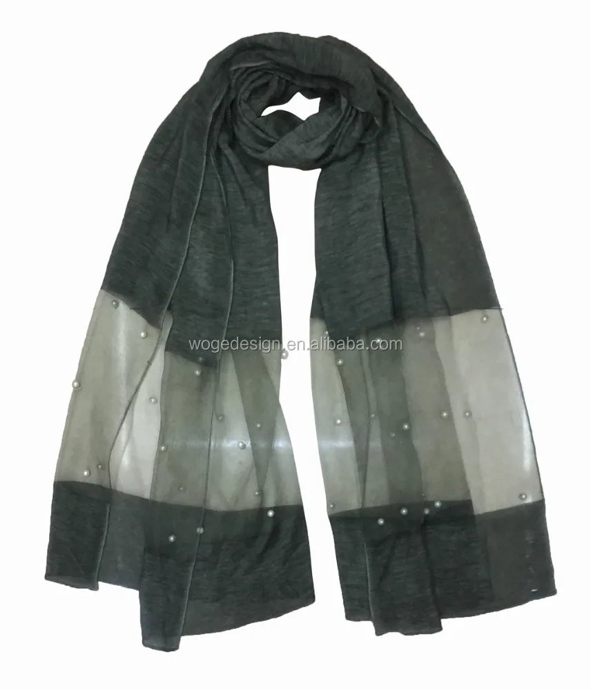 
New arrival arabe islam beautiful femme hot stylish prayer shawl scarfs large tie dye color polyester blend cotton pearl hijabs 