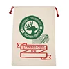 Santa Sacks Canvas Bags with Drawstring Christmas Bag Large Santa Bags for Kids 19.5 x 27.5 Inch Xmas Presents Storage
