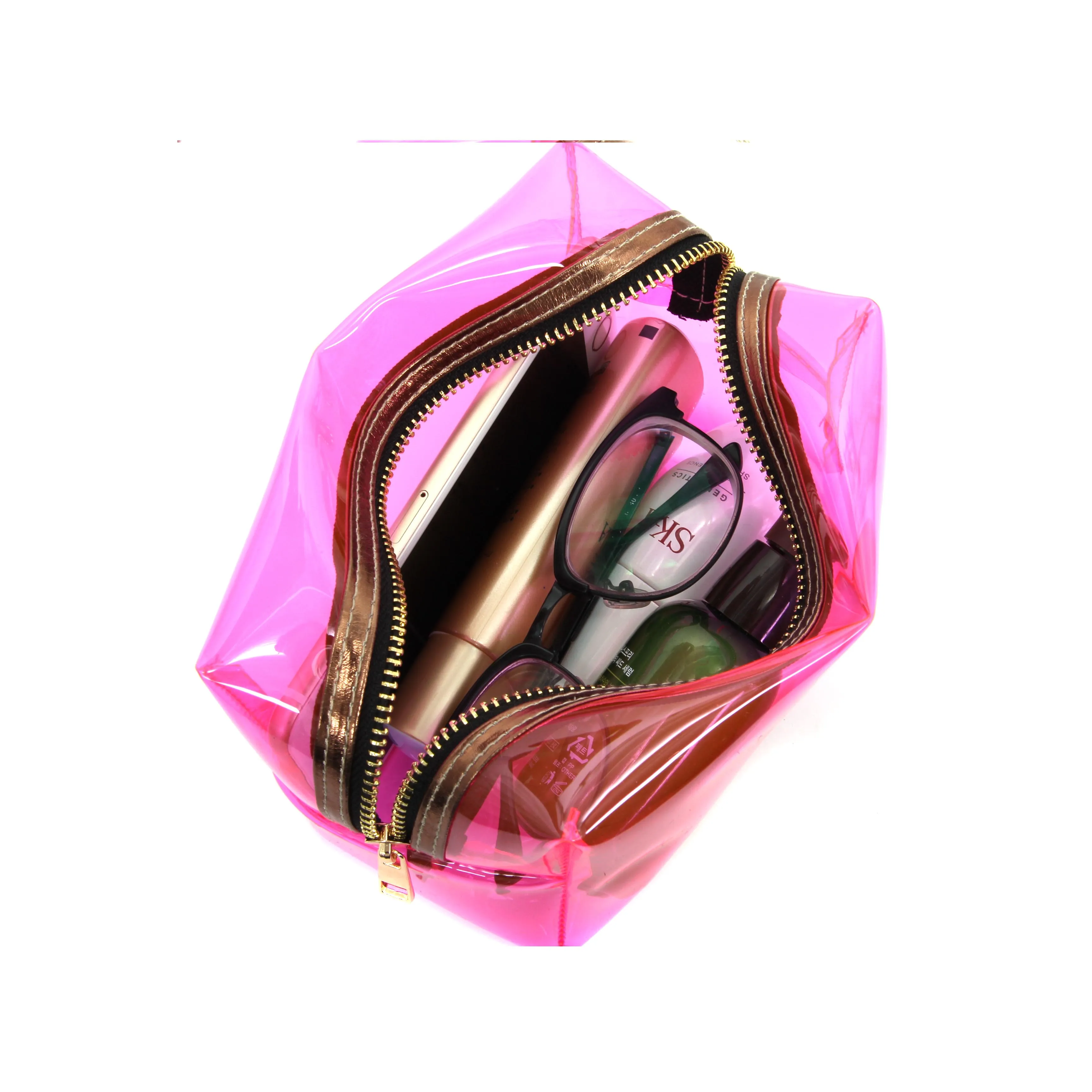 Custom Logo Women Handbags Pvc Transparent Cosmetic Bag With Zipper