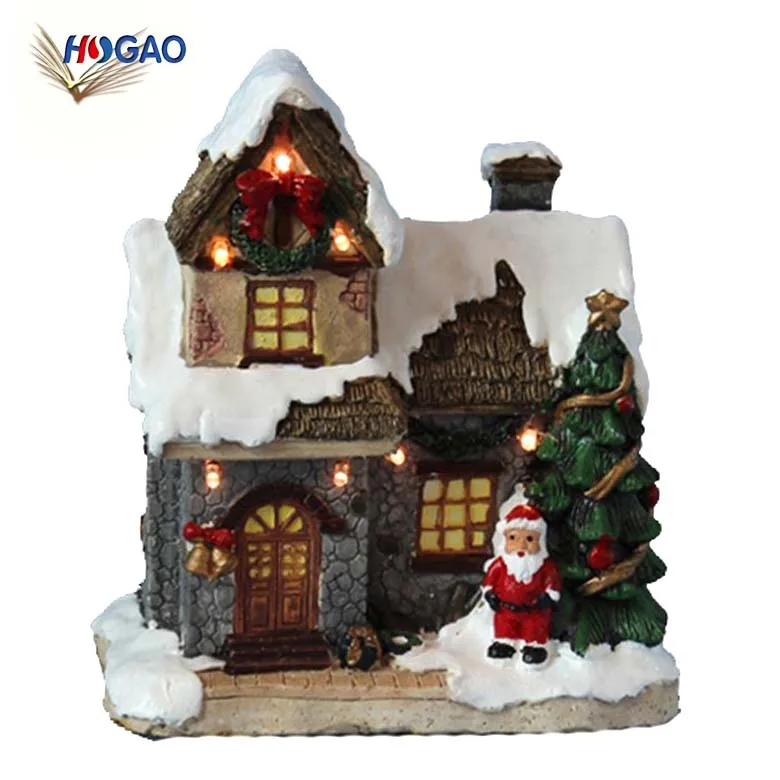 China Supplier Home Decor Oem Resin Miniature Lights Led Christmas Village Houses Buy Led