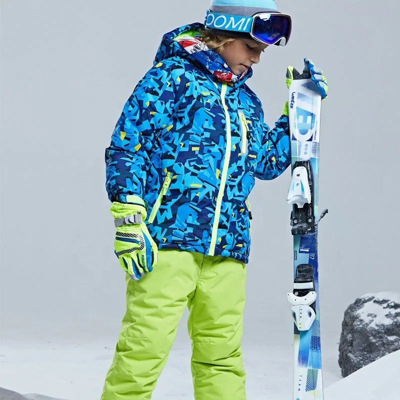 

European Winter Fashion Colorful Camo Waterproof Kids Ski Jacket And Pants, Lots of pattern for your reference